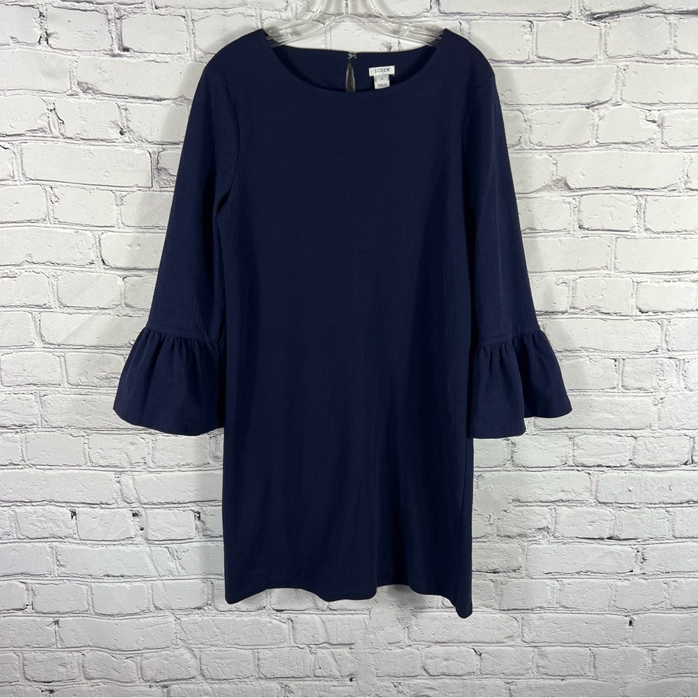 J.Crew Navy Dress with Bell Sleeves Size M (E28)